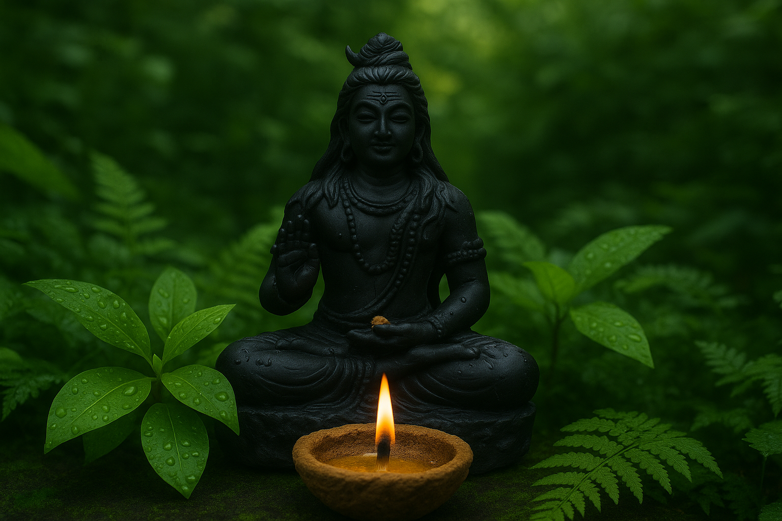 Image showing the natural, organic ingredients used to make the Panchagavya lamp.